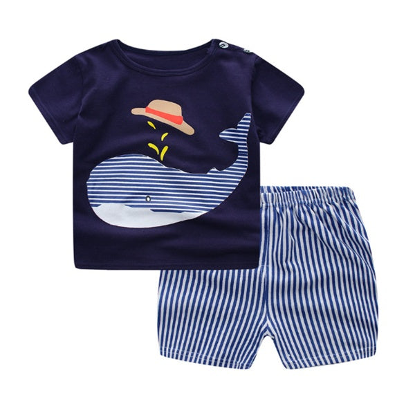 Cartoon Baby Boy Summer T-Shirt & Baby Girl Casual Clothing Sets