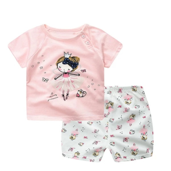 Cartoon Baby Boy Summer T-Shirt & Baby Girl Casual Clothing Sets