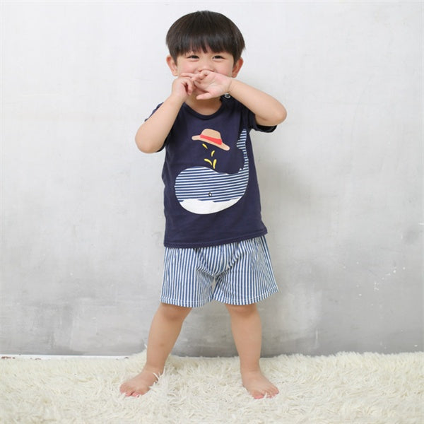 Cartoon Baby Boy Summer T-Shirt & Baby Girl Casual Clothing Sets