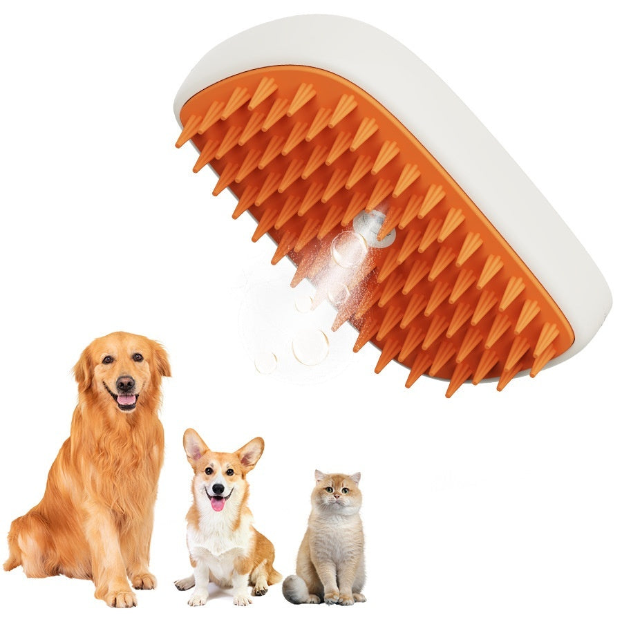 USB Rechargeable Pets Steam Brush & Massage Comb - Grooming Tool for Cats & Dogs