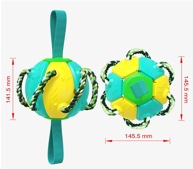 Interactive Dog Soccer Ball – Training Toy with Tabs for Outdoor Play