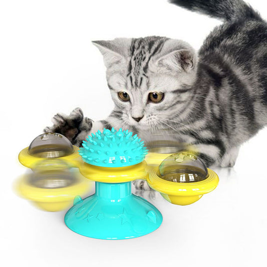 Cat Rotating Windmill Toy – Scratching, Itch Relief & Teeth Cleaning