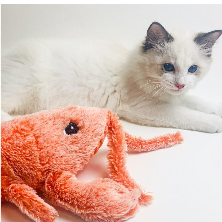 Electric Jumping Shrimp Pet Toy - USB Charging Simulation Lobster for Cats.