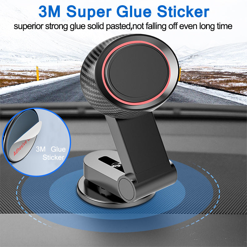 360° Rotating Magnetic Car Phone Holder – Foldable Dashboard Mount