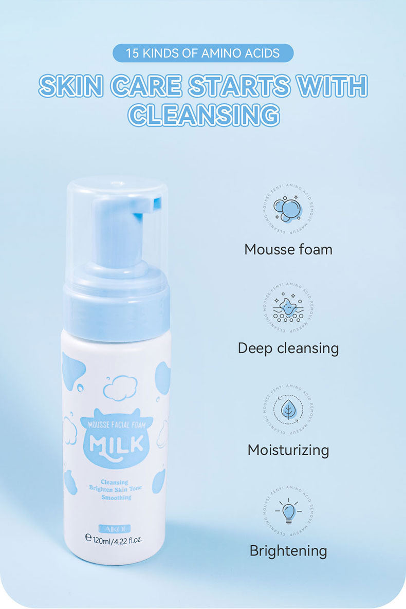 Milk Mousse Facial Foam - Gentle Cleanser for Bright, Smooth Skin.