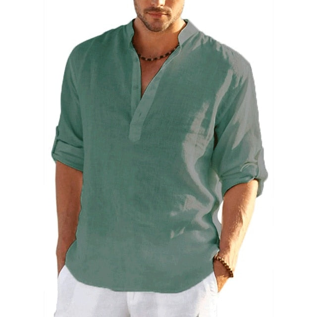 Casual Linen Shirt Short Sleeve