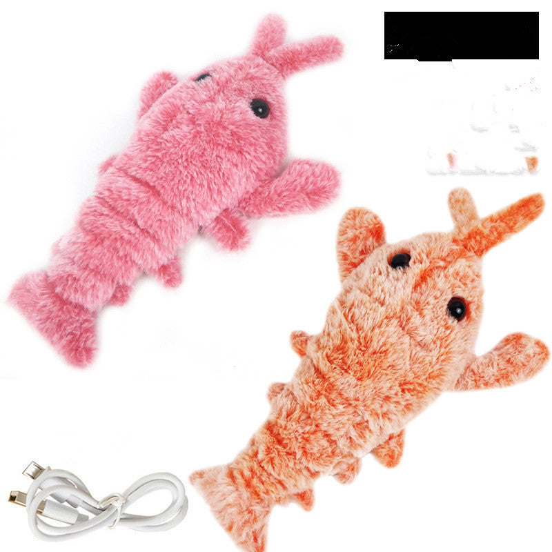 Electric Jumping Shrimp Pet Toy - USB Charging Simulation Lobster for Cats.