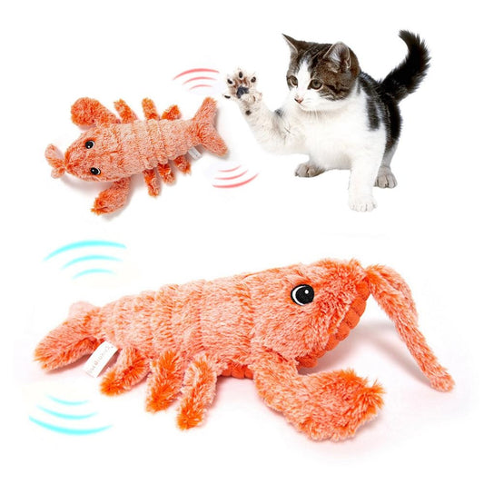 Electric Jumping Shrimp Pet Toy - USB Charging Simulation Lobster for Cats.