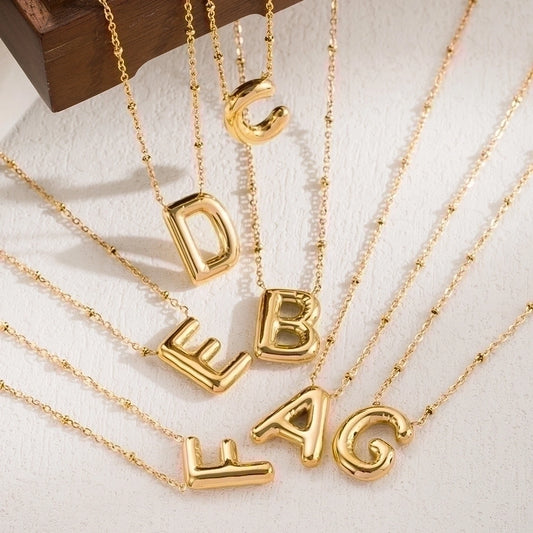 IG Style 18K Gold Plated Letter Necklace – 304 Stainless Steel Classic Design