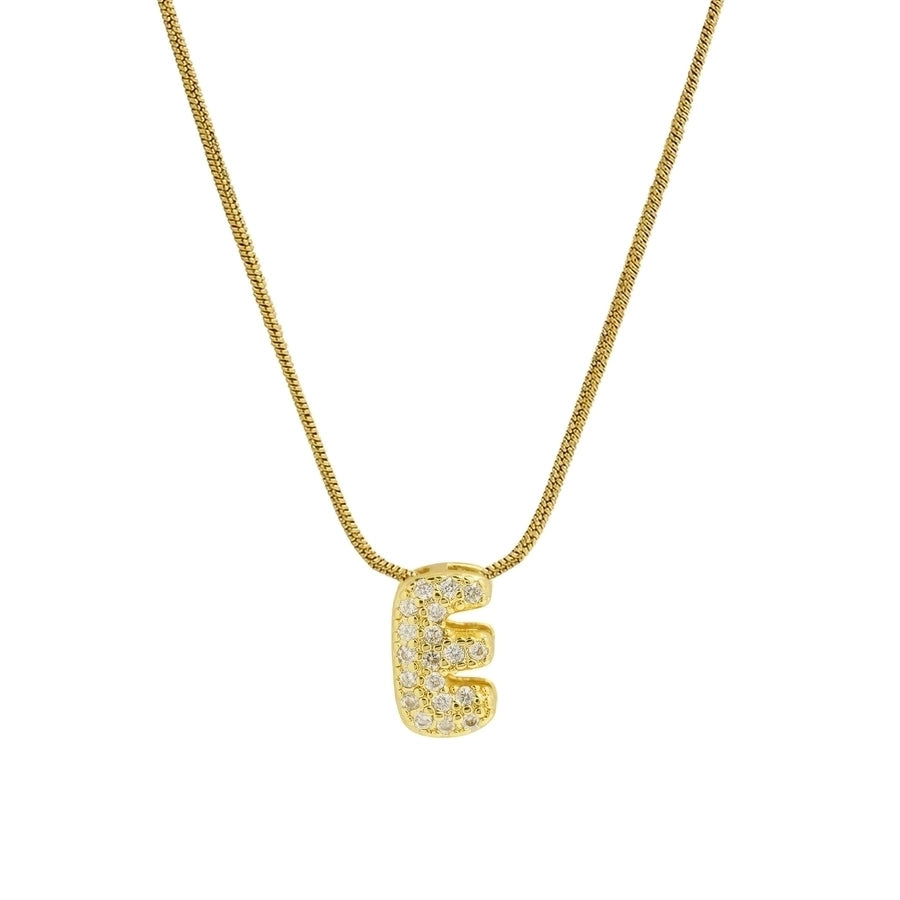 18K Brass 26 English Letter Pendant Necklace with Stainless Steel Chain