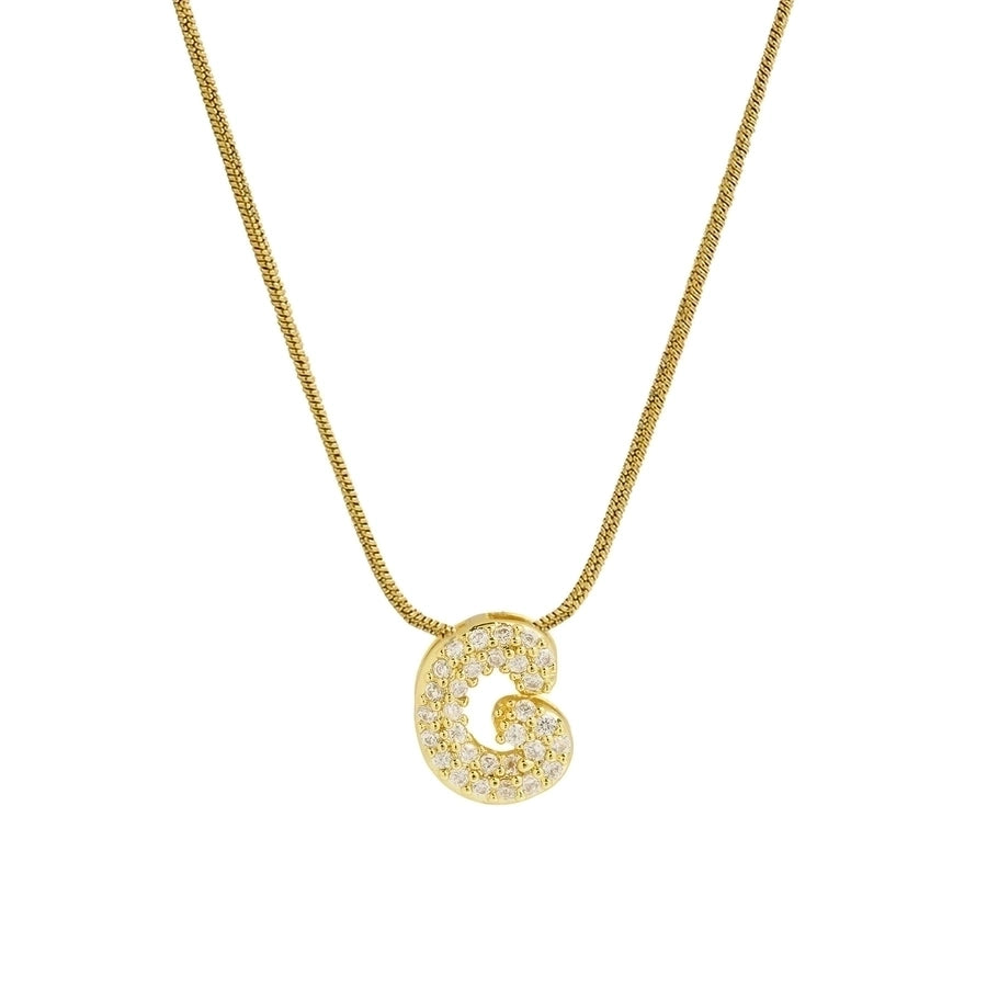 18K Brass 26 English Letter Pendant Necklace with Stainless Steel Chain