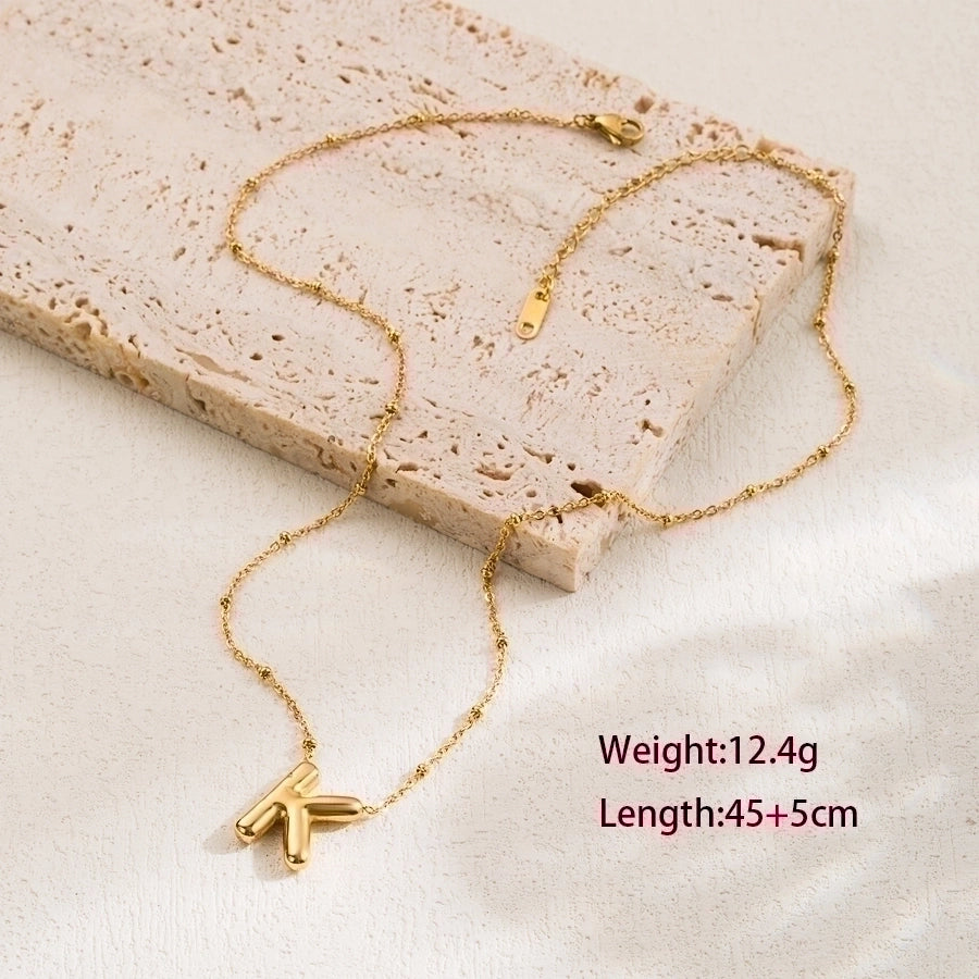 IG Style 18K Gold Plated Letter Necklace – 304 Stainless Steel Classic Design