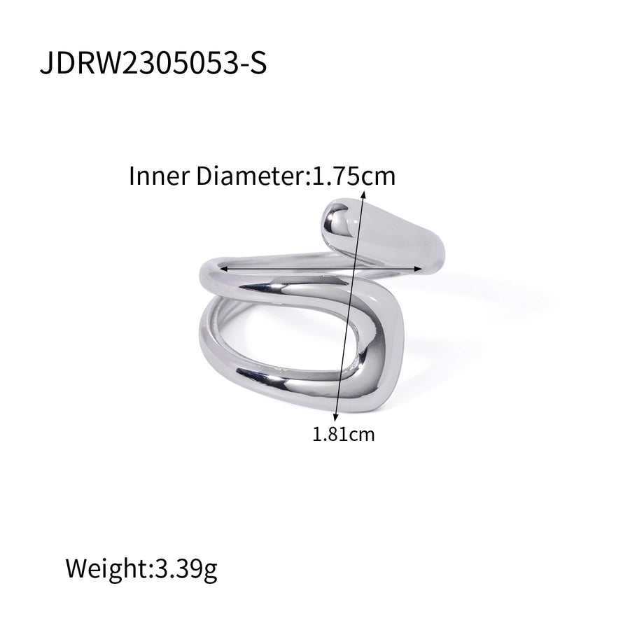 IG Style Irregular Open Rings – 304 Stainless Steel Plated Design